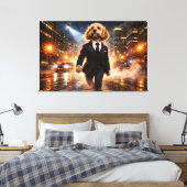 Luxury Cockapoo Wall Art – City Night Modern Leinwanddruck (Insitu (Schlafzimmer))