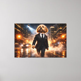 Luxury Cockapoo Wall Art – City Night Modern Leinwanddruck