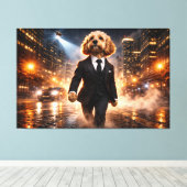 Luxury Cockapoo Wall Art – City Night Modern Leinwanddruck (Insitu (Holzboden))