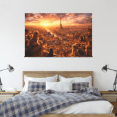 Luxury Cockapoo Wall Art – Paris Sunset Travel Dog Leinwanddruck (Insitu (Schlafzimmer))