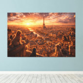 Luxury Cockapoo Wall Art – Paris Sunset Travel Dog Leinwanddruck (Insitu (Holzboden))