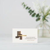 Luxury Contractor Construction Wood Logo Ivory Visitenkarte (Stehend Vorderseite)