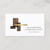 Luxury Contractor Construction Wood Logo Visitenkarte (Vorderseite)