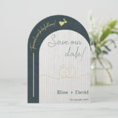 Luxury Coordinated Save The Date Card  Einladung (Stehend Vorderseite)