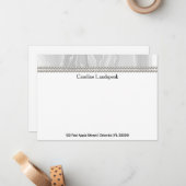 Luxury correspondence Custom White Silk & Pearls Mitteilungskarte (Vorderseite/Rückseite Beispiel)