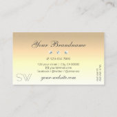 Luxury Cream Beige Ombre Sparkle Diamonds Initiale Visitenkarte (Rückseite)