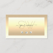 Luxury Cream Beige Ombre Sparkle Diamonds Initiale Visitenkarte (Vorderseite)