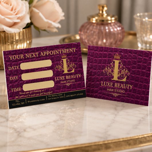 Luxury Crocodile Leather Appointment Card Visitenkarte