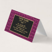 Luxury Crocodile Leather Elegant Gold Monogram Visitenkarten (Rückseite)