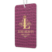 Luxury Crocodile Leather Monogram Gold Initial Autolufterfrischer (Links)