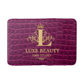 Luxury Crocodile Leather Monogram Gold Initial Badematte (Vorderseite)