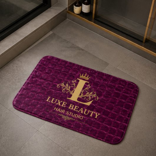 Luxury Crocodile Leather Monogram Gold Initial Badematte