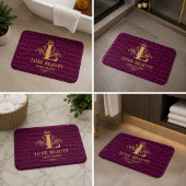 Luxury Crocodile Leather Monogram Gold Initial Badematte