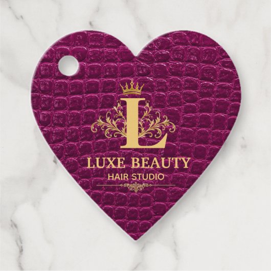 Luxury Crocodile Leather Monogram Gold Initial Geschenkanhänger (Vorderseite)