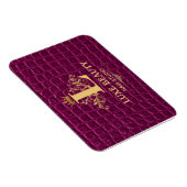 Luxury Crocodile Leather Monogram Gold Initial Magnet (Rechte Seite)