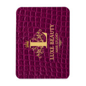 Luxury Crocodile Leather Monogram Gold Initial Magnet (Vertikal)