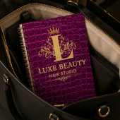 Luxury Crocodile Leather Monogram Gold Initial Planer