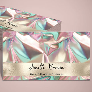 Luxury Crumpled Holographic Foil Visitenkarte