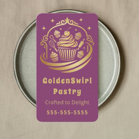 Luxury Cupcake Home Bakery Pastry Chef Modern Visitenkarte