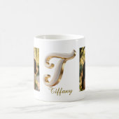 Luxury Cursive Gold White Initial T+ 2 PHOTO Kaffeetasse (Mittel)