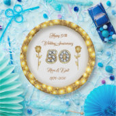 Luxury Customize Happy Gold 50 Jahre Jubiläum Pappteller (Party)