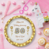 Luxury Customize Happy Gold 50 Jahre Jubiläum Pappteller (Party)