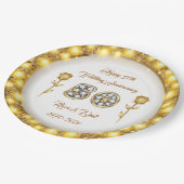 Luxury Customize Happy Gold 50 Jahre Jubiläum Pappteller (Schrägansicht)