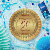 Luxury Customize Happy Gold 50 Jahre Jubiläum Pappteller (Party)