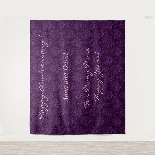 Luxury Customize Lila Floral Tapestes Wandteppich (Vorderseite)