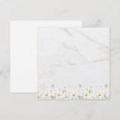 Luxury Daisy Gold Frame Marble Blank Card (Vorne/Hinten)