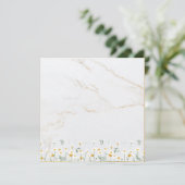 Luxury Daisy Gold Frame Marble Blank Card (Stehend Vorderseite)