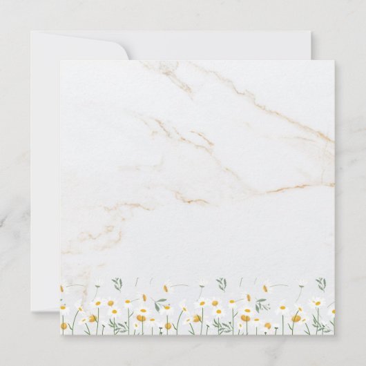 Luxury Daisy Gold Frame Marble Blank Card (Vorderseite)