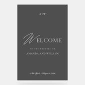 Luxury Dark Acrylic Wedding Welcome Sign Acrylschild (Vorderseite)