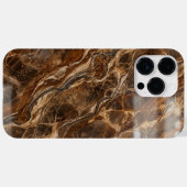 Luxury Dark Brown and Gold Marble iPhone Case (Rückseite (Horizontal))