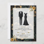 Luxury Dark Floral Elegant Wedding Invitation Einladung (Rückseite)