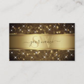 Luxury Dark Gold Glitzer Stars Initials Elegant Visitenkarte (Vorderseite)