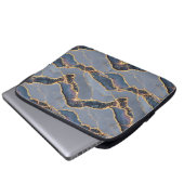 Luxury Dark Gray Marble Texture with Gold Veins Laptopschutzhülle (Vorne Knopf)