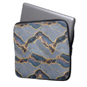 Luxury Dark Gray Marble Texture with Gold Veins Laptopschutzhülle (Vorderseite Links)