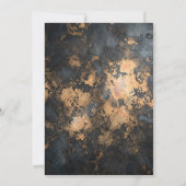 Luxury Dark Grey Gold Wedding 4 Photo Collage Save The Date (Rückseite)