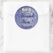 Luxury Dark Navy Blue Glitzer Stars Vielen Dank Runder Aufkleber (Tasche)