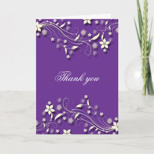 Luxury Dark Purple Flowers Wirbel Vielen Dank Dankeskarte