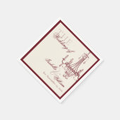 Luxury dark Red Old Money Wedding chandelier Serviette (Ecke)