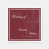 Luxury dark Red Old Money Wedding chandelier Serviette (Vorderseite)