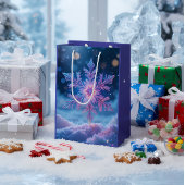 Luxury Dark Snowflake Gift Bag Mittlere Geschenktüte