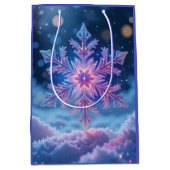 Luxury Dark Snowflake Gift Bag Mittlere Geschenktüte (Vorderseite)