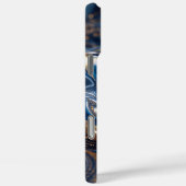 Luxury Deep Blue Gold Swirl 3D Marmortextur, Case-Mate iPhone Hülle (Rückseite / Rechts)