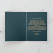 Luxury Deep Blue und Gold 50. Hochzeitstag Karte (Innenseite)