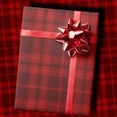 Luxury Deep Burgundy Red Monochrome Tartan Plaid Geschenkpapier