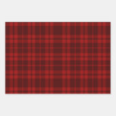 Luxury Deep Burgundy Red Monochrome Tartan Plaid Geschenkpapier Set (Vorderseite)