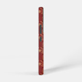 Luxury Deep Red Gold Bee Wreath Grid Faith Samsung Galaxy Hülle (Rechte Seite)